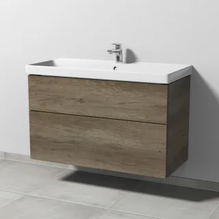 Sanipa 3way Waschtischunterbau zu Villeroy & Boch Avento Waschtisch mit 2 Auszügen, Eiche-Nebraska SM62437
