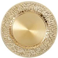 Holly & Jolly Dekoteller, Dekoteller 33cm Kunststoff Zweige - Gold metallic