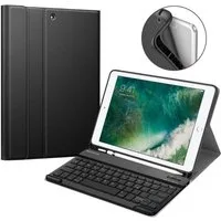 Fintie Tablet-Hülle für iPad 9.7 2018 (6. Gen) mit magnetisch QWERTZ Bluetooth Tastatur, Soft TPU Rückseite Gehäuse Keyboard Case mit eingebautem Pencil Halter