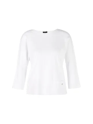 Marc Cain Essentials - T-Shirt in Kimono-Form white - Gr. - 40