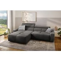 Jockenhöfer Gruppe Ecksofa Unos L-Form, B: 299 cm, mit 60 cm elektr. Sitztiefenverstellung, 140kg Belastbarkeit, USB-Anschluss, Kopfteilverstellung & Zierkissen