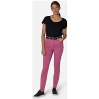 MADELEINE Gerade Jeans Mid Waist Skinny-Hose mit Fransen Fransenhose in schmale Silhouette, Five-Pocket-Stil
