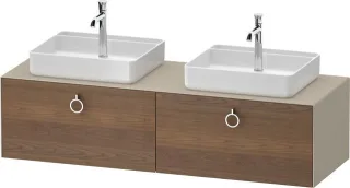 Duravit White Tulip Konsolenwaschtischunterbau wandhängend Amerikanischer Nussbaum & Taupe Matt & Se WT4891B77600010