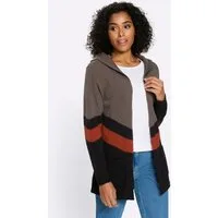 Sieh an! Strickjacke Long-Strickjacke Langarm Intarsien, Jersey