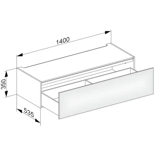 Keuco Unterbauschrank Edition 11 31313, B: 1400, H: 350, T: 535 mm 31313110000