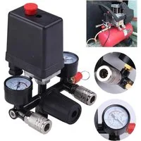 Youyijia Druckregler Druckregler mit Druckschalter für Kompressor mit 2 Anzeigen, 230,00 mbar