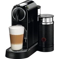 NESPRESSO Kapselmaschine CITIZ EN 267.BAE von DeLonghi, Schwarz, inkl. Aeroccino Milchaufschäumer, Willkommenspaket mit 7 Kapseln