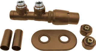 Neuesbad Serie 600 Thermostat-Set für Heizkörper, rechts, Bronze matt, PEX NB1DEAGICZP11