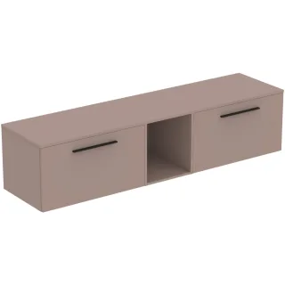 Ideal Standard Möbel-Set 200cm i.life B 2 Auszüge 1 mi.off.Fach Gr.Schwarz Greige matt, T5849NH T5849NH