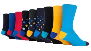 Gentle Grip - 9 Paar nicht elastische Socken aus weicher Baumwolle mit losem Oberteil - Colourburst Mix 1