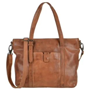 Bear Design Shopper Damen Leder cognac braun Diede | Cow Lavato