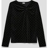 s.Oliver Langarmshirt T-Shirt Samt-Longsleeve mit Nieten