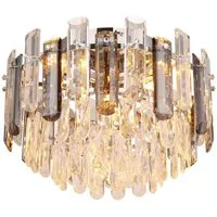 GLOBO LIGHTING Deckenleuchte, Leuchtmittel nicht inklusive, Deckenlampe Deckenleuchte Wohnzimmerlampe Glasstäbe Kristalle 5