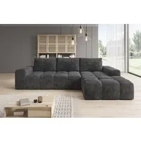 PROMETO Möbel Ecksofa Cento Couch L-Form,Sofa Links/Rechts Teddy-Bouclé, Web oder Cord-Stoff