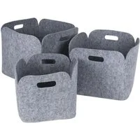 sesua Aufbewahrungskorb Filzkorb Filztasche 3er Set mit Tragegriff