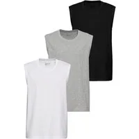 Man's World Muscleshirt (Packung, 3-tlg., 3er-Pack) ärmellos, Basic-Stil, unifarben, Rundhalsausschnitt