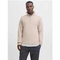 Jack & Jones Troyer JJESOHO OLLIE KNIT HALF ZIP SN Materialmix, relaxed fit