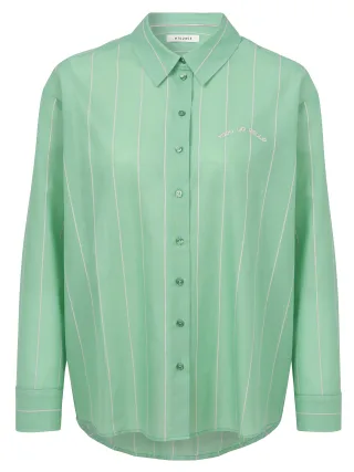 eiszeit - Bluse Hemdkragen 1/1 Arm Streifen green/candy - Gr. - 44