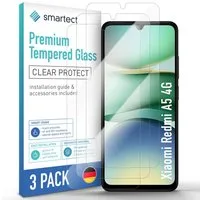 smartect Displayschutzglas Schutzglas Panzerfolie Klar für Xiaomi Redmi A5 4G, Set, 3 Stück, Schutzfolie Glasschutz Bildschirm