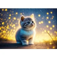 GOLDEN Kreativset GOLDEN Diamond Painting zubehör bilder Weihnachten ( Katze unter Licht)