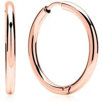 Unique Paar Creolen Schlicht aus Edelstahl in Roségold 2,5 cm Durchmesser E5117-25