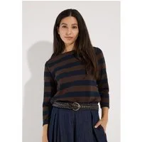 MORE&MORE 3/4-Arm-Shirt kompaktes 3/4 Arm-Boxy-Blockstreifenshirt