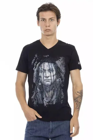 Native American V-Ausschnitt T-Shirt im lässigen Stil