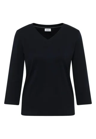 CECIL - Basic V-Neck Shirt blau - Gr. - XS