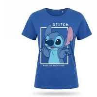 Disney Print-Shirt Disney Stitch Angel Damen kurzarm T-Shirt Shirt S-XL 100% Baumwolle