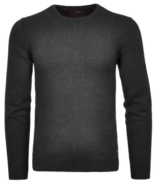 RAGMAN - Strickpullover Rundhals, Baumwolle/Kaschmir anthrazit - Gr. - XXL