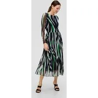 s.Oliver Midikleid Kleid Mesh-Kleid mit Plisseefalten