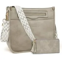 TANTOMI Umhängetasche Damen Handtasche mittelgroß Crossbody Bag Mit Geldbörse, Damen Tasche mit Verstellbar Breitem Schultergurt