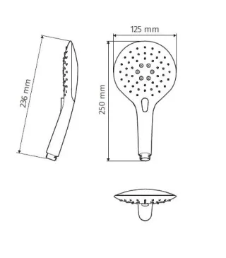 HSK Design-Handbrause AquaSwitch rund, 1100069, inkl.Brauseschlauch, silber 1100069