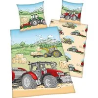 Herding Young Collection Kinderbettwäsche Traktor, Flanell, mit tollem "Traktor" Motiv