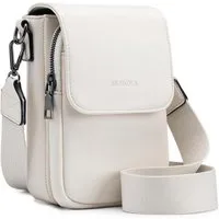 LuxusKollektion Umhängetasche Handytasche Umhängetasche RFID Leder breiter Gurt abnehmbar beige