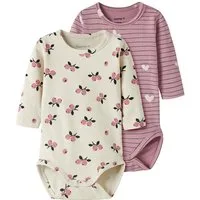 Name It Langarmbody NBFVANDORA 2P LS BODY BOX (Packung, 2-tlg) Baumwollmischung, Allover bedruckt