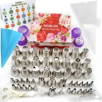 KINSI Tortenwerkzeug Spritztüllen Set,Tortendekorationsset mit Spritzbeutel Mehrweg, (88-tlg), für Cupcake Dekoration Torten Kuchen