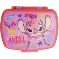 Disney Lunchbox Stitch Angel Lunchbox Kinder Brotdose für Schule Freizeit und Ausflug, Polyethylen, (Packung)