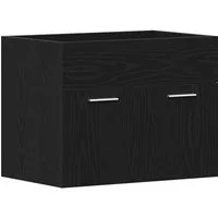 vidaXL Badezimmer-Set Waschbeckenunterschrank Schwarz Eichen-Optik 60x38,5x46 cm, (1-St)
