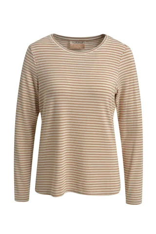 Smith&Soul - Longsleeve stripes beige - Gr. - XS