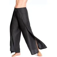 PANASIAM Palazzohose Hosenrock Damen aus leichter Viskose - elegante weite Palazzo Hose Wickelhose einfarbig - gerader Schnitt - luftige Sommerhose Boho Stil