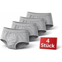 EloModa Slip Herren Slip Unterhose 4er Pack aus 100 % Baumwolle mit Eingriff – (4-St) mit Eingriff – Bequeme Herrenunterwäsche