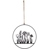 UNUS HOME Wanddekoobjekt Aufhänger Blumenornament (25cm), Hängedeko Wanddeko Fensterdeko Hausdeko Flurdeko