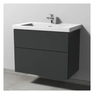 Sanipa 3way Waschtischunterbau zu Villeroy & Boch Subway 3.0 Waschtisch mit 2 Auszügen, Anthrazit-Ma SM84822