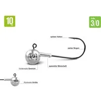 Lieblingsköder Jighaken Lieblingsköder Jigkopf-Set 3/0 - 10 cm Köder - 16 Jigs + 20 Snaps, (Jighaken-Set #/0 incl. Snaps), super Scharf - passend für 6 cm Köder