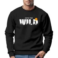 Neverless Sweatshirt Sweatshirt Herren Brustprint Bedruckt Into The Wild Schriftzug