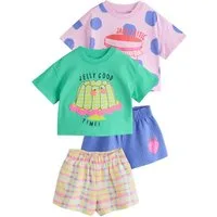 Next Shirt & Shorts Oberteil und Shorts, 2-teiliges Set (4-tlg)