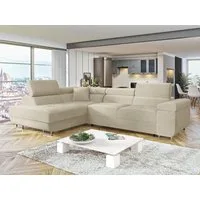 MIRJAN24 Ecksofa Torezio, mit Bettkasten und Schlaffunktion, Einstellbare Kopfstützen, 274x203x70-90 cm