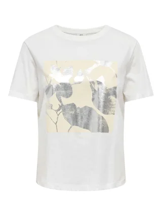 JDY - JDYLIMA S/S PRINT T-SHIRT JRS Cloud Dancer - Gr. - S