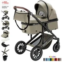 Daliya® Kombi-Kinderwagen FLEXI-PRO M 3in1 Kinderwagen & Buggy, Reisekinderwagen, XXL Set, (XXL-Set mit i-Size Babyschale, 13-tlg), Einhändig abnehmbare Wanne, i-Size Babyschale, Alu-Rahmen, Gummireifen